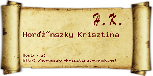 Horánszky Krisztina névjegykártya